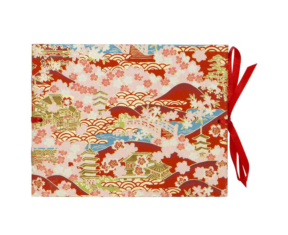 Lantern Studios Japanese Piccolo Photo Wallet Album 6-Pages Red Temple 17cm