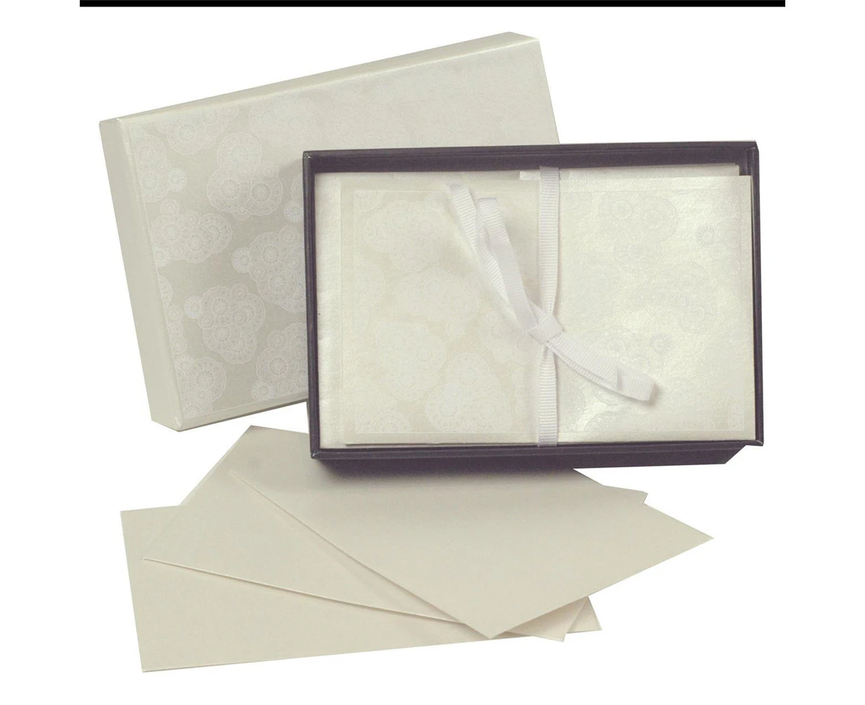 Lantern Studios Boxed Note Cards Writing Message Paper Home Stationery Pearl