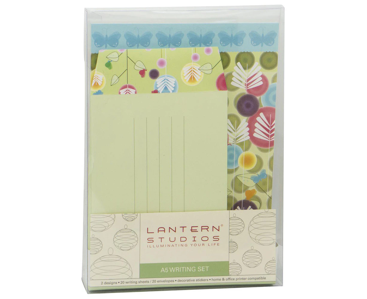 40pc Lantern Studios A5 Sheet/Envelope Writing Stationery Set Cottage Garden