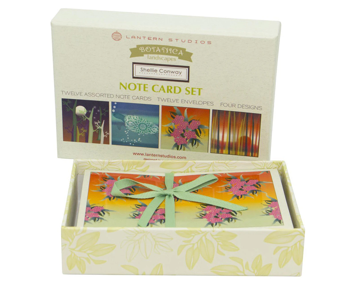 12PK Lantern Studios Botanica Range II Note Cards Writing Home Stationery Set