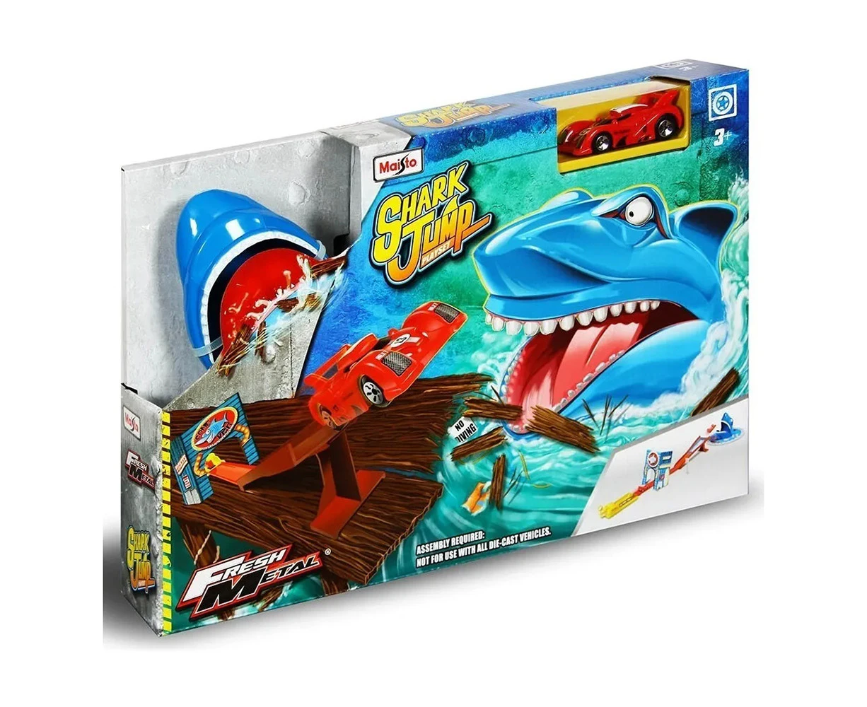 Maisto Fresh Metal Shark Jump Kids Car Track Race Playset w/Die Cast Car 3y+