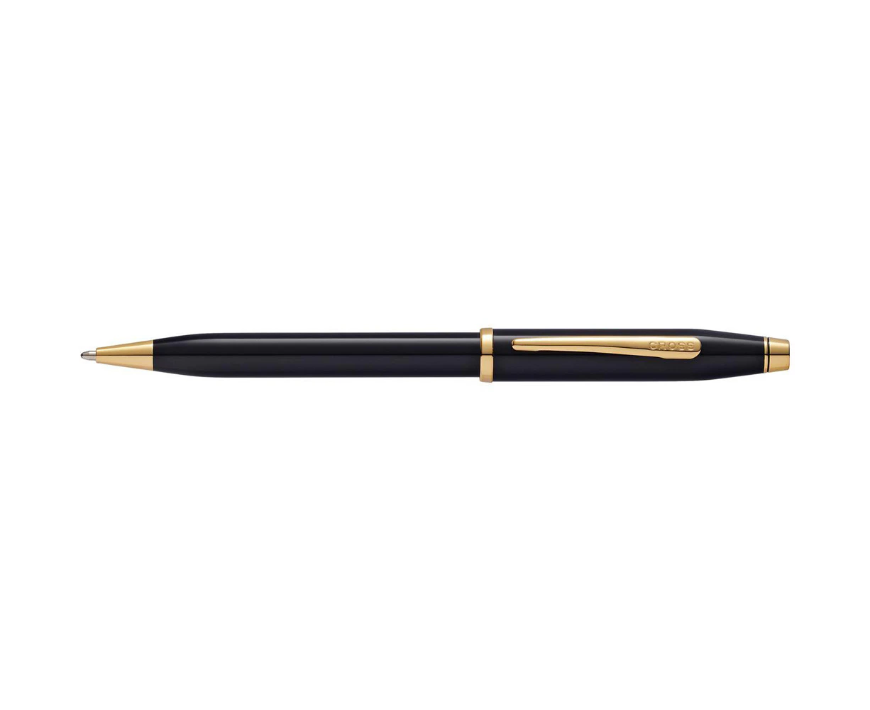 Cross Century II Ball Point Pen Office/Writing 23KT Medium Nib Black Lacquer