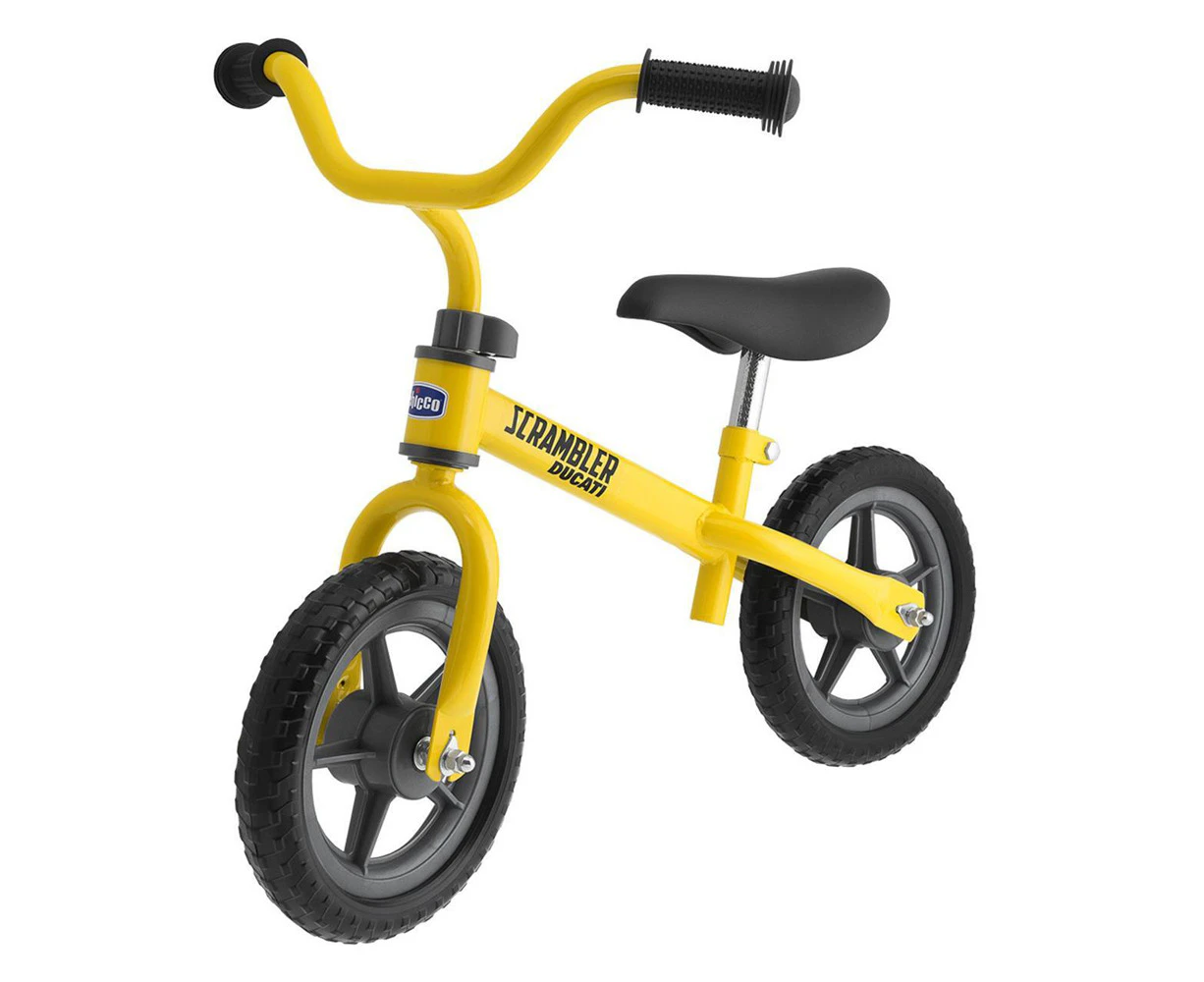 Chicco Toy 68cm Ducati Scrambler Kids Ride-On Balance Bike Outdoor Bicycle YLW