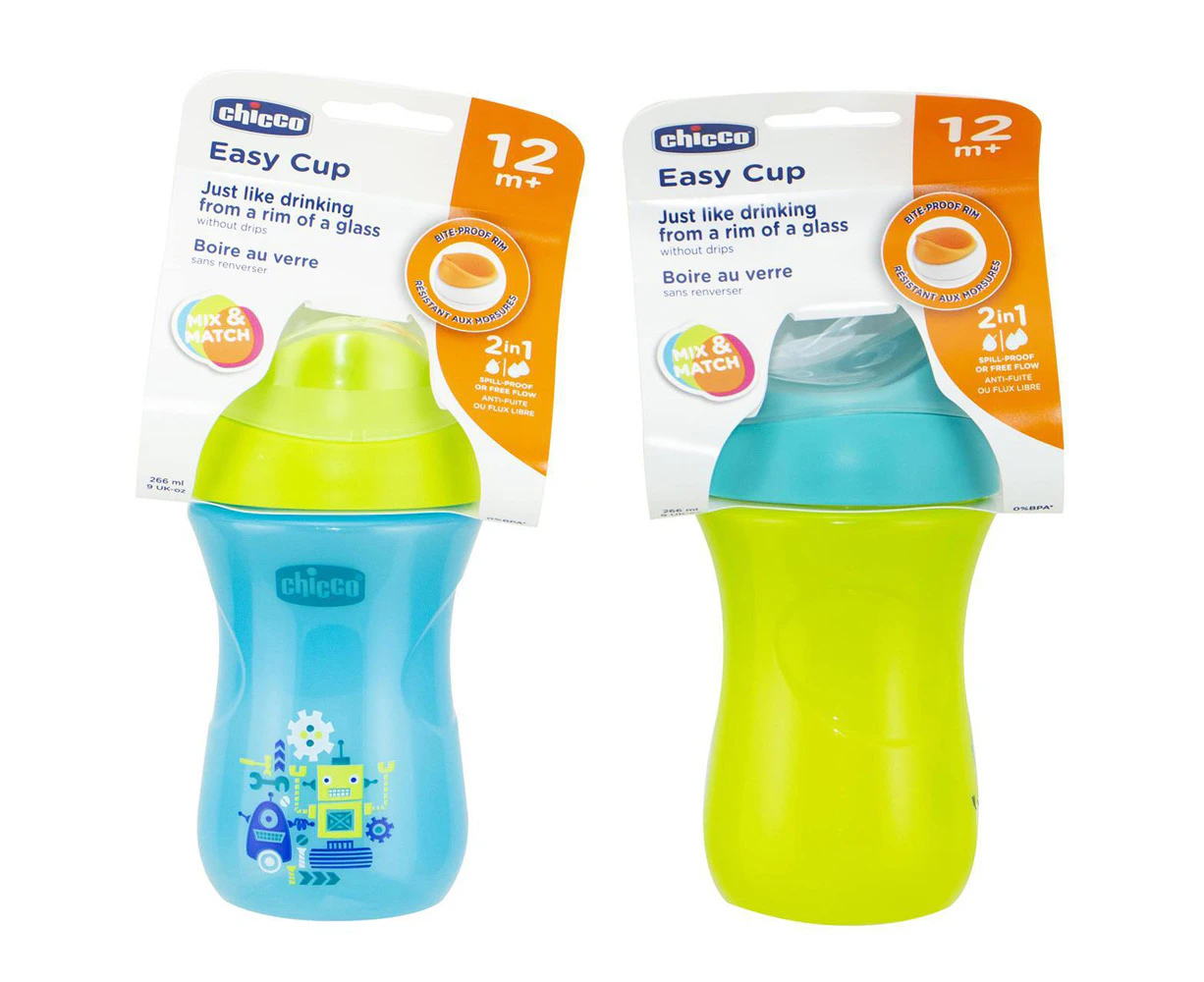 Chicco Nursing Baby 266ml Easy Cup Spill Proof Training Drink Sippy 12m+ Boy