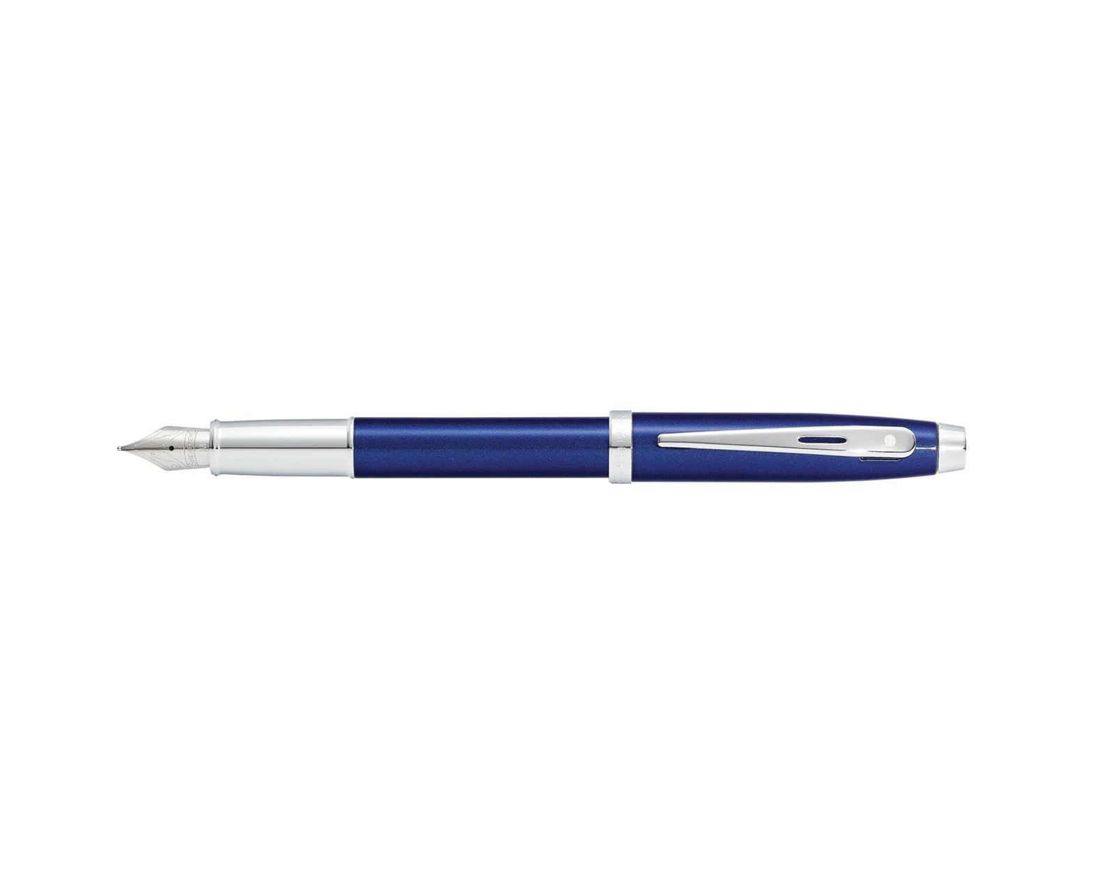 Sheaffer 100 Fountain Pen Writing Stationery Medium Nib Lacquer/Chrome Blue