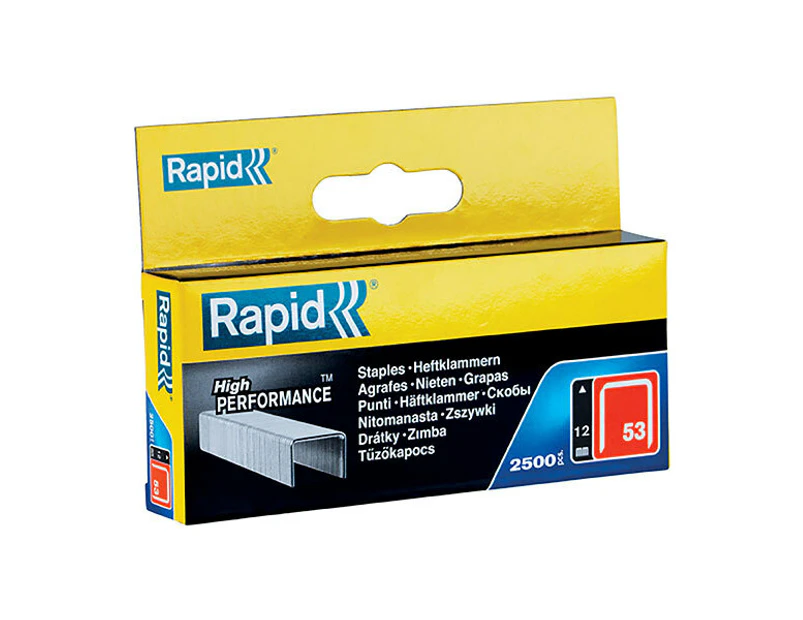 2500PK Rapid Galvanised Flatwire 53/12mm Staples Refills For Stapler Gun Tacker