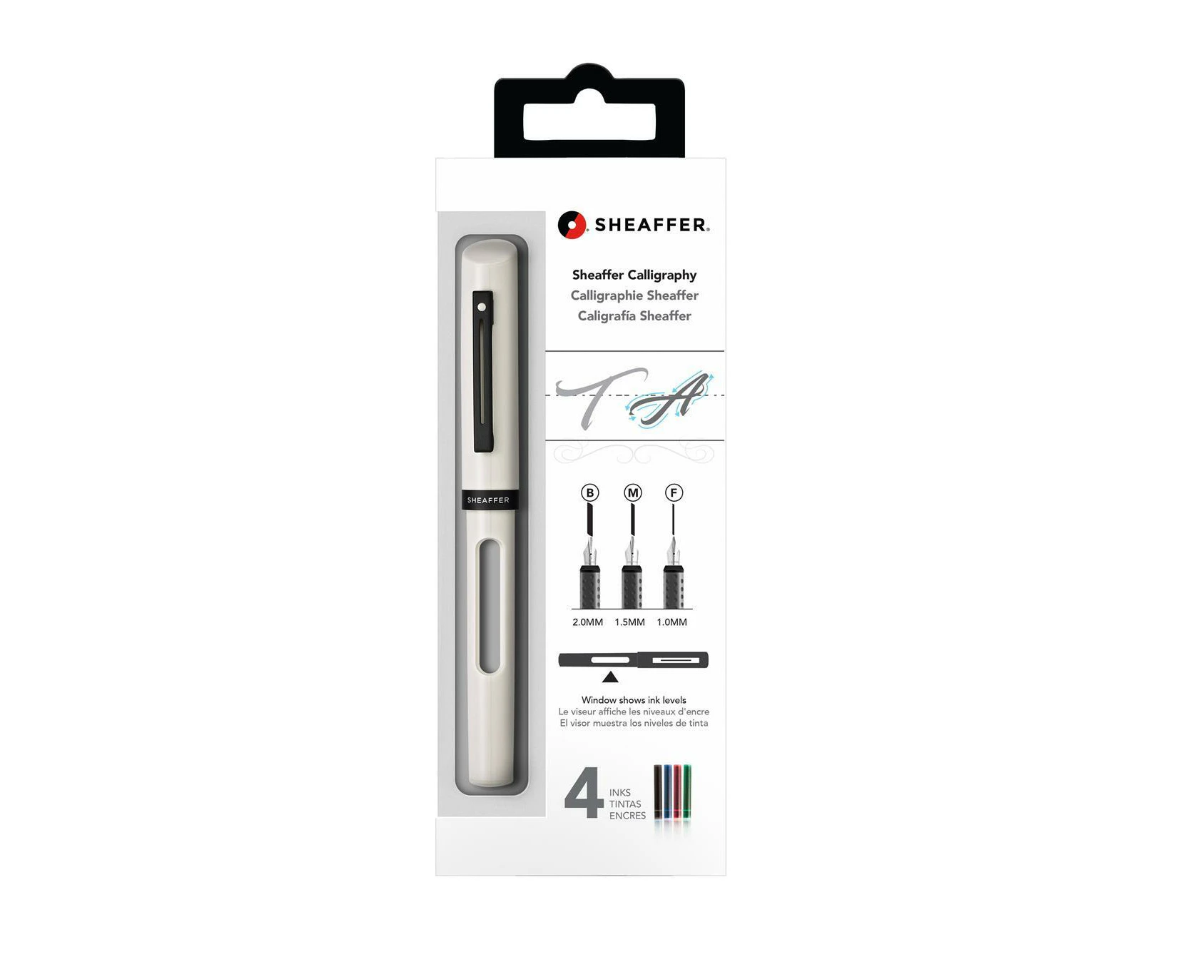 Sheaffer Calligraphy Fountain Pen Mini Kit w/4 Ink Cartridge Stationery White