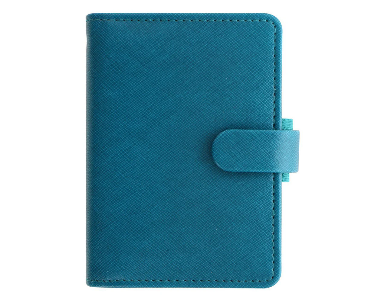 Filofax Saffiano Mini Personal Organiser Planner Faux Leather Aquamarine 12cm