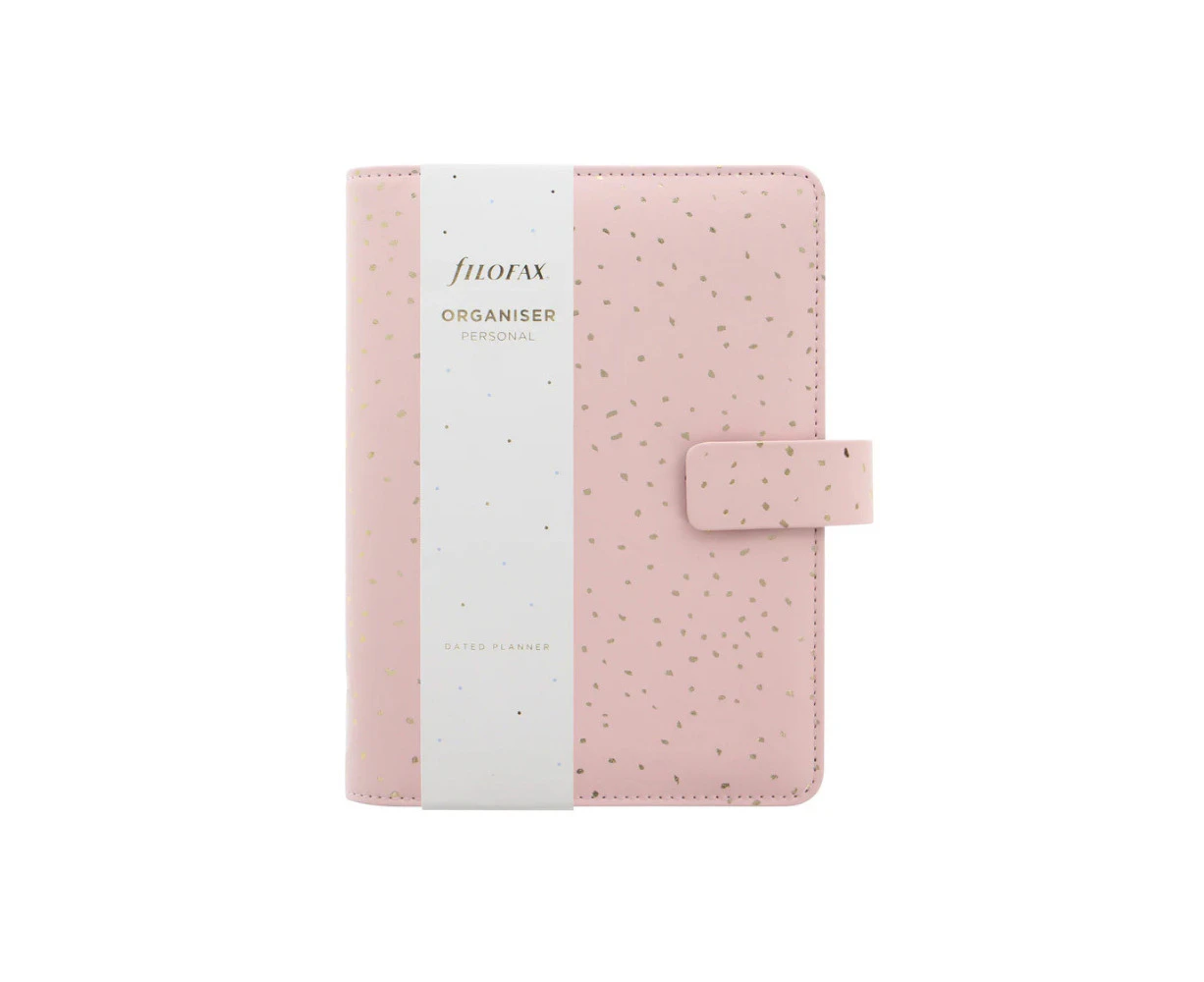 Filofax Confetti Personal Organiser Planner Notepad Faux Leather Rose Quartz