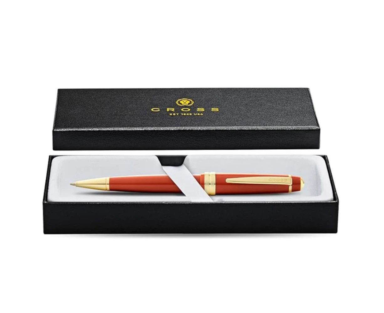 Cross Bailey Light Gloss Rollerball Pen Writing Stationery Burnt Orange/Gold