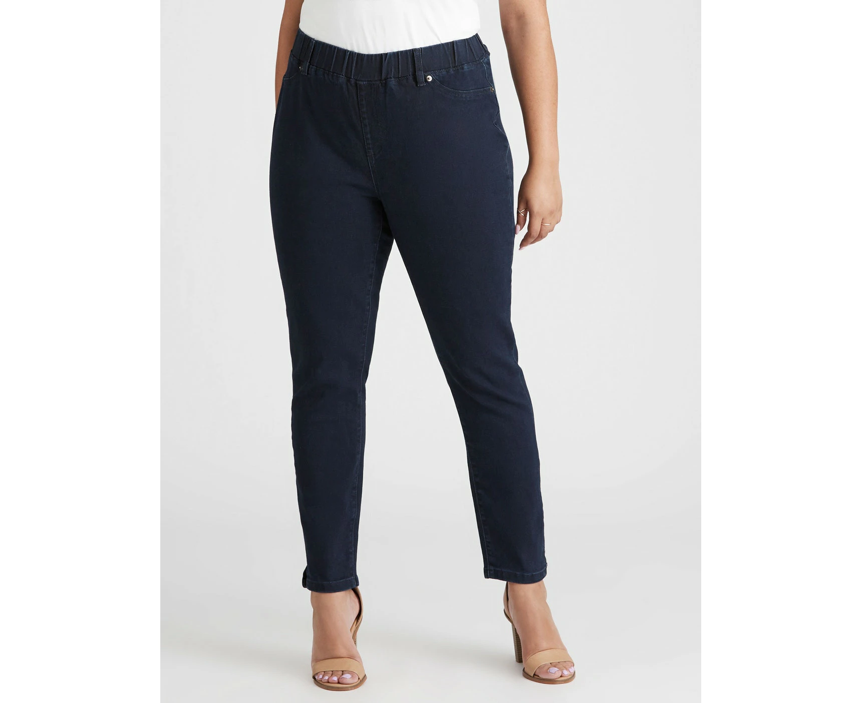 BeMe - Womens Plus Size - Jeans / Denim Pants - All Season - Blue - Jeggings / Leggings - Indigo - Skinny / Slim Leg High Waisted - Cropped - Clothes