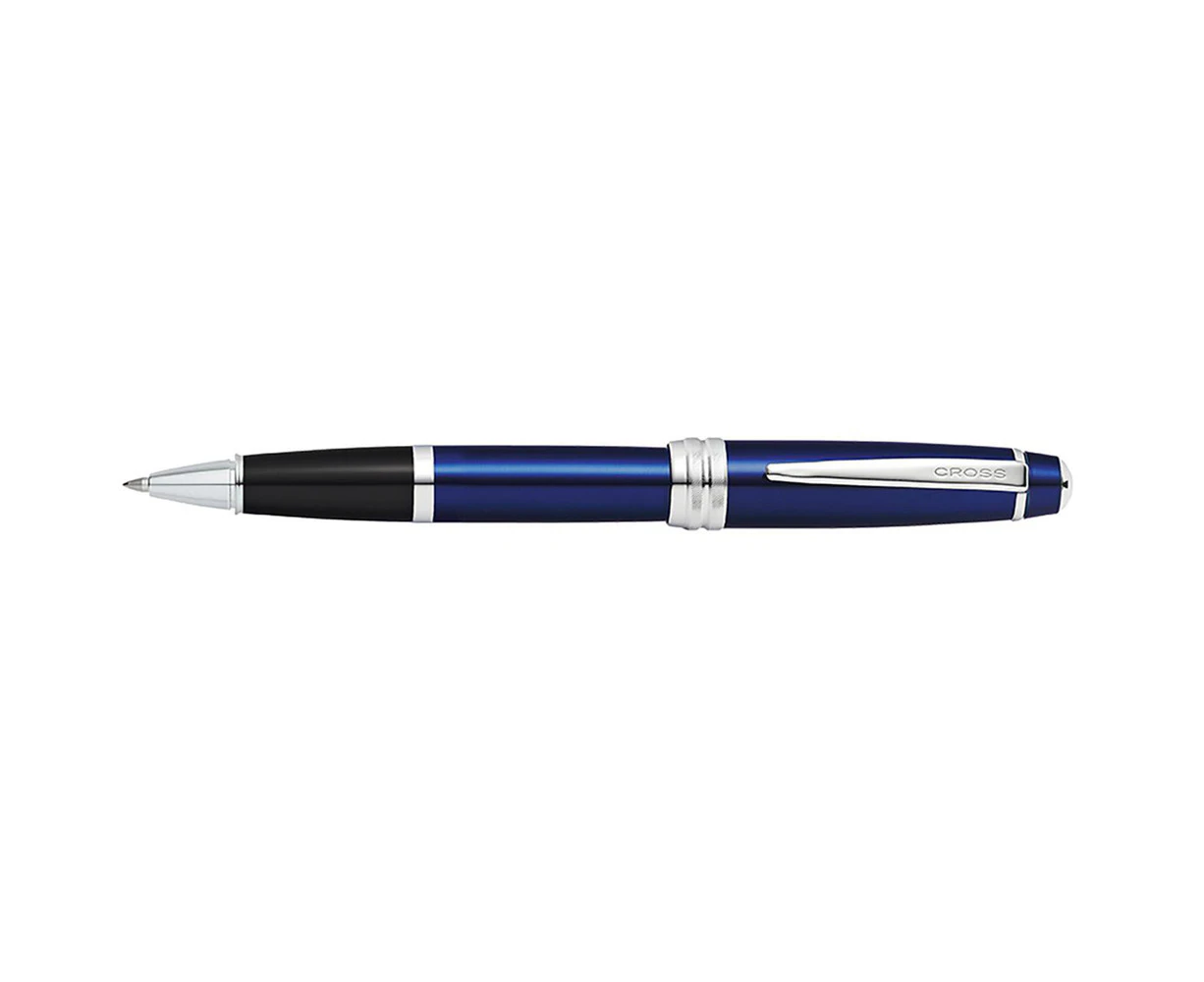 Cross Bailey Rollerball Pen Office Writing Stationery Black Gel Ink Blue Lacquer