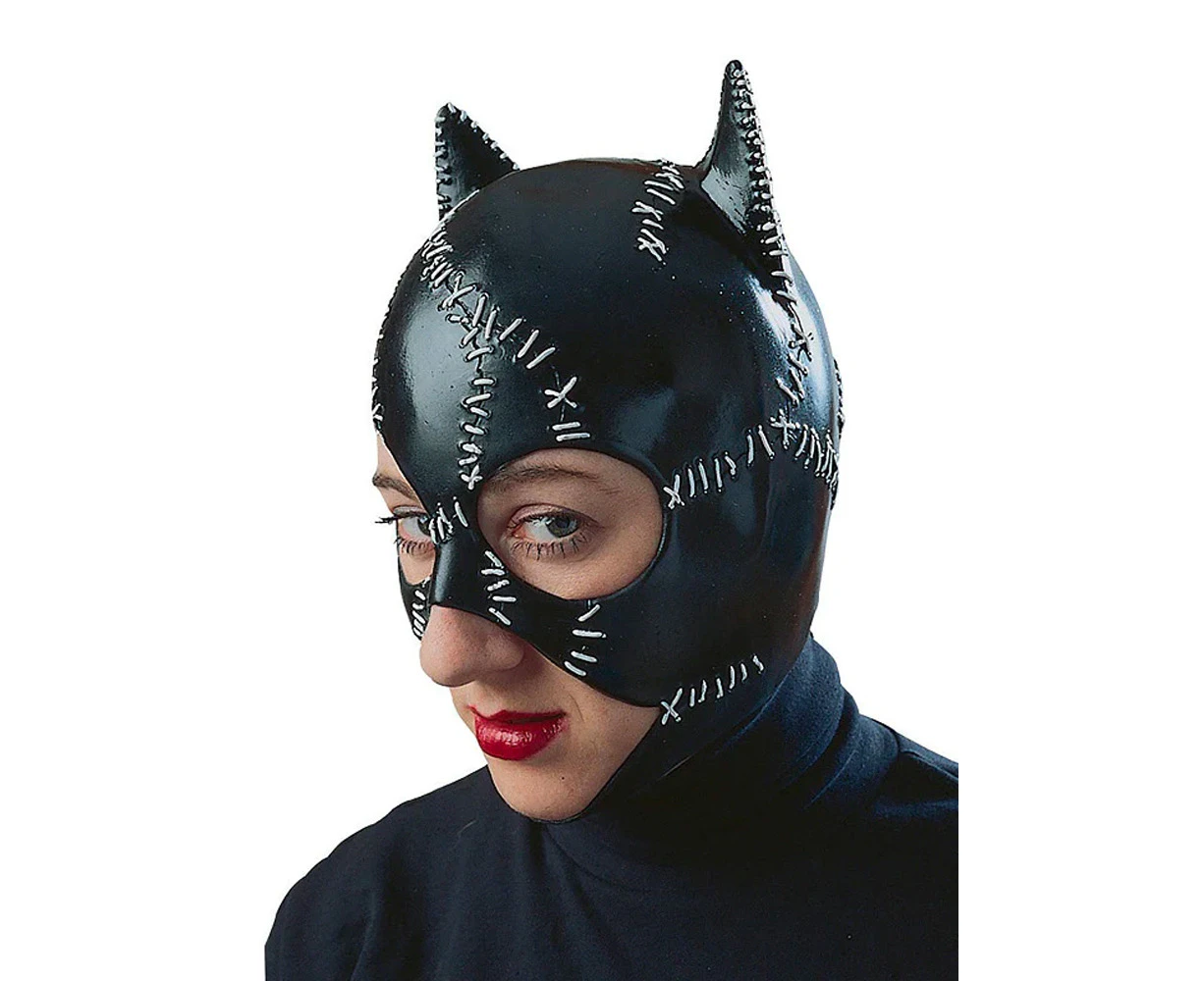 DC Comics Catwoman Mask Halloween Party Villain Ladies/Womens Costume Black