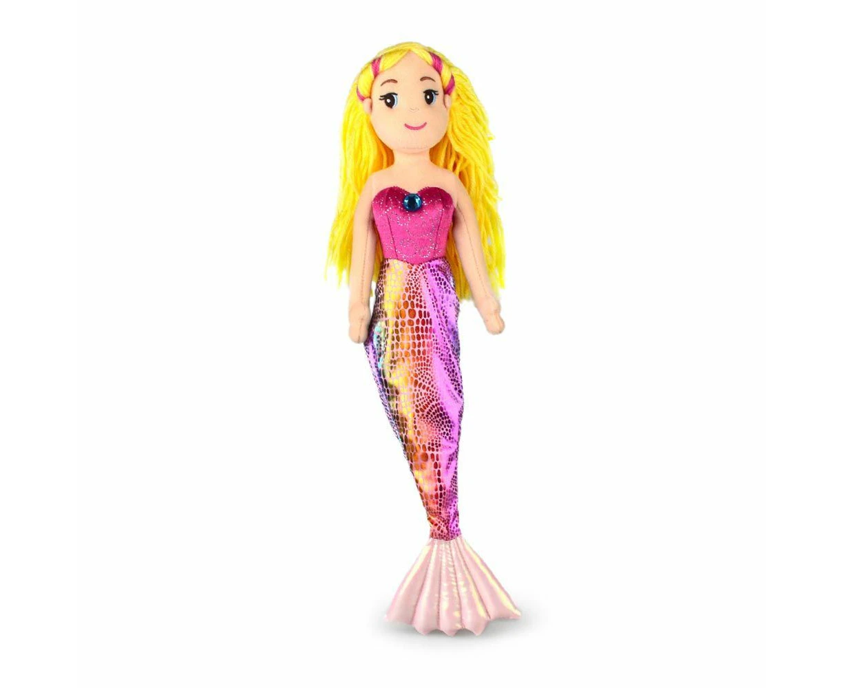 Korimco 45cm Sparkles Mermaid Kids Soft Animal Plush Stuffed Toy 3y+ Pink