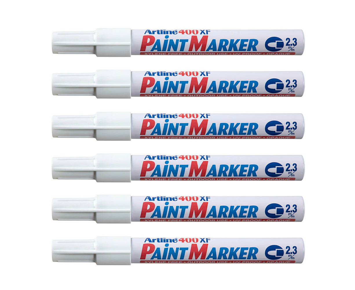 12PK Artline 400 Permanent Paint Marker 2.3mm Bullet Nib Fade Proof Pen White