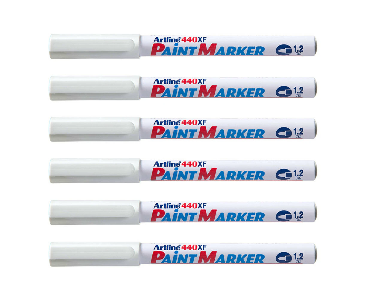 12PK Artline 440 Permanent Paint Marker 1.2mm Bullet Nib Fade Proof Pen White