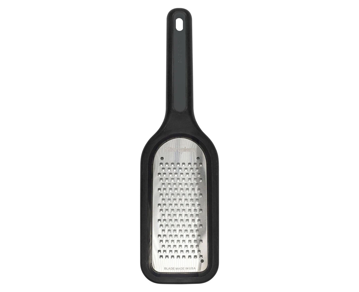 Microplane Select Series 18cm Coarse Grater Stainless Steel Lemon Zester Black