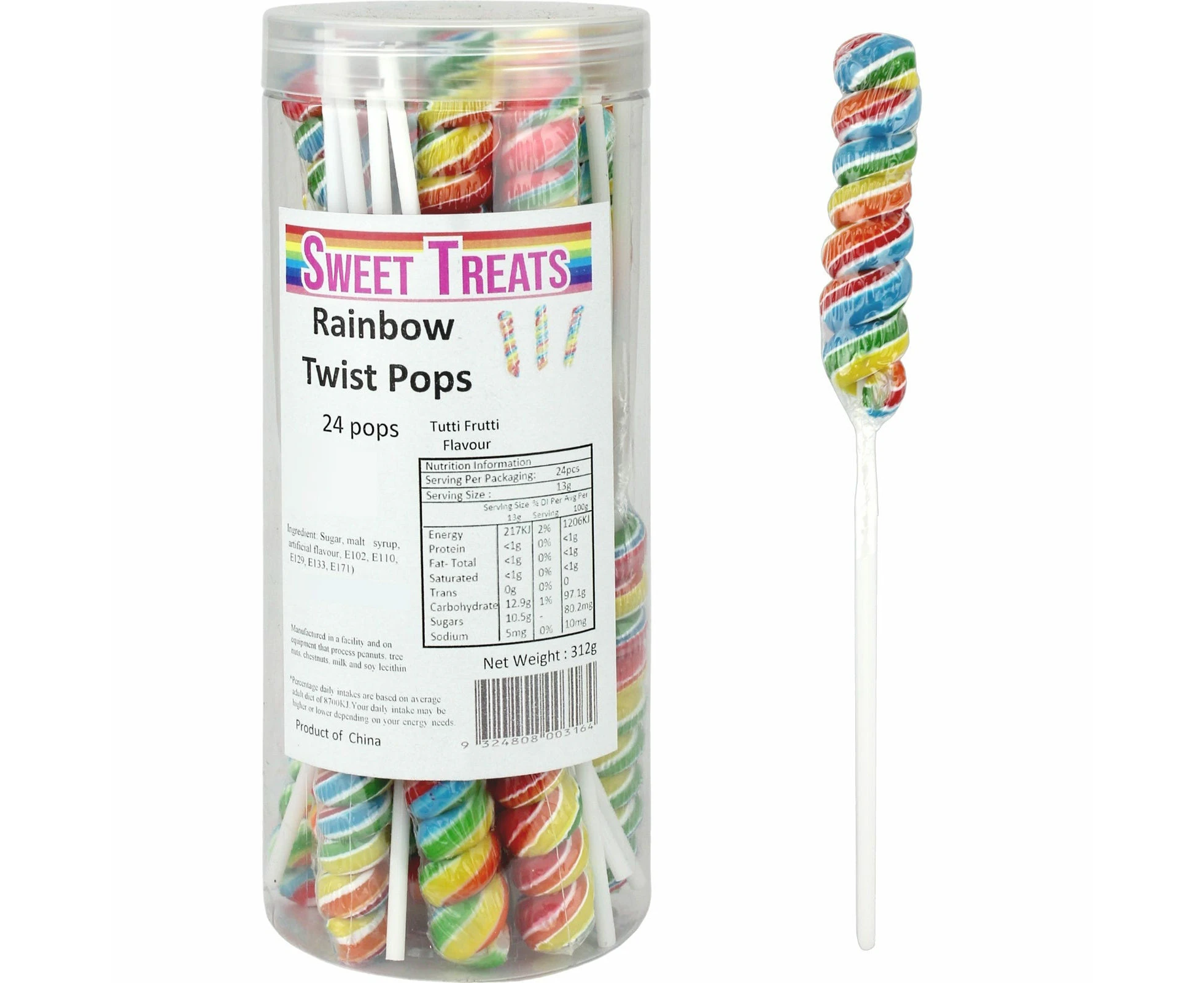 Rainbow Twist Pops (Pack of 24)