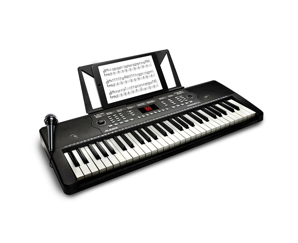 Alesis 54 Key Electric Keyboard/Piano w/ Built-In Speakers/Microphone/Music Rest