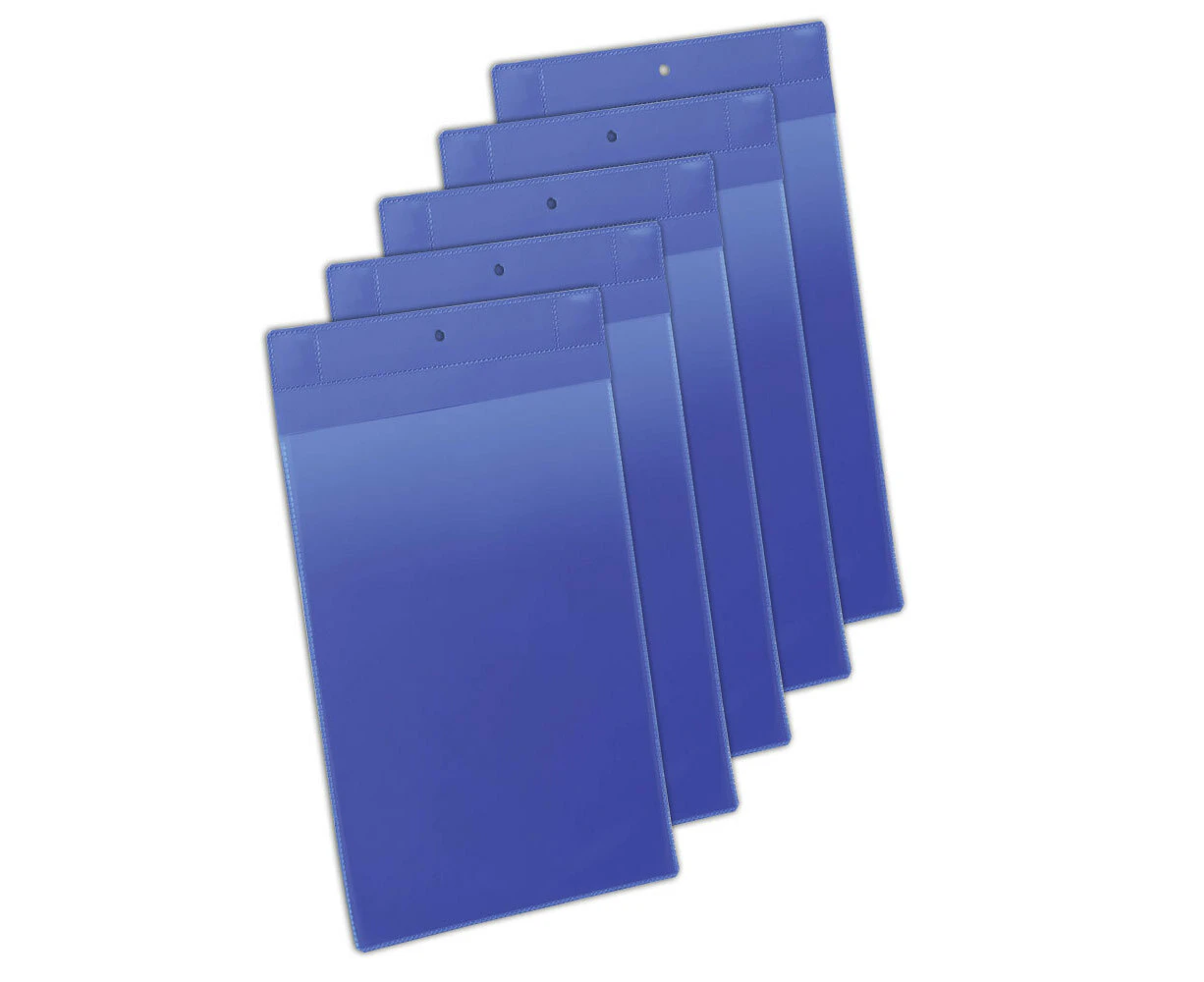 10PK Durable Neodym Magnetic A5 Document Sleeve Portrait Display Holder Dark BLU