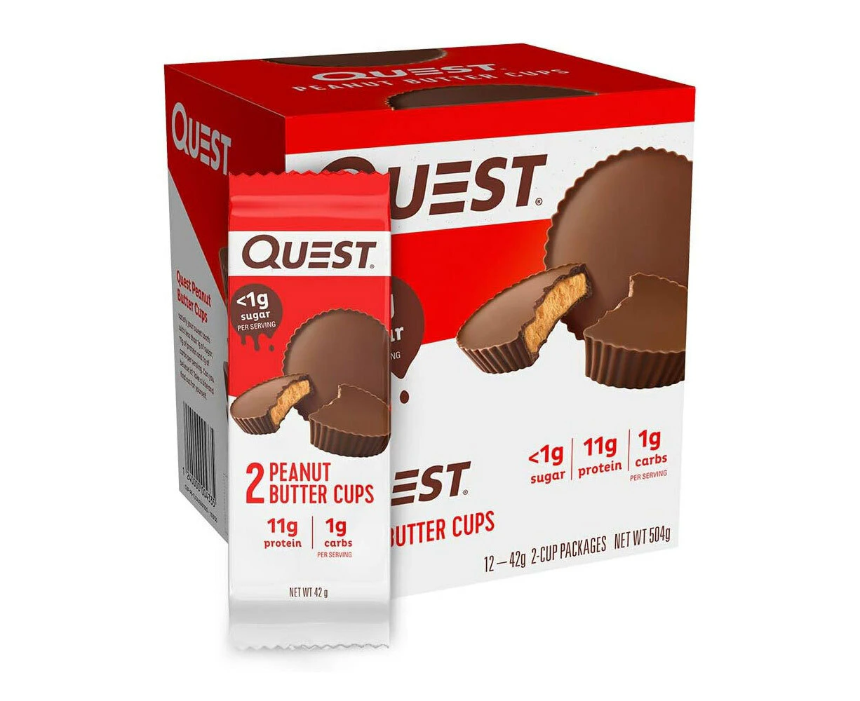 12pc Quest 42g Nutrition Protein Chocolate Covered Peanut Butter Snack Cups