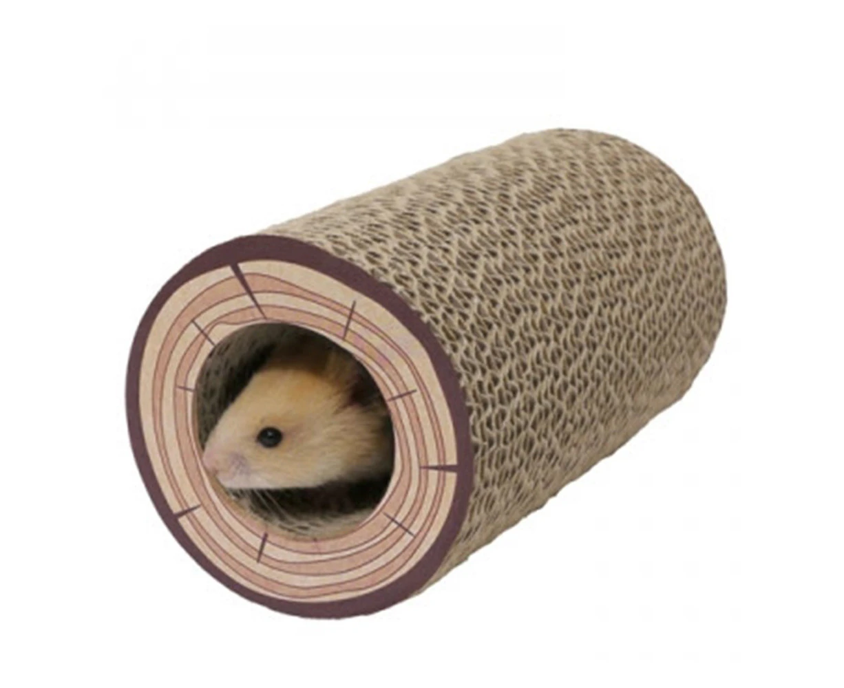 Rosewood 18cm Shred-A-Log Wooden Corrugated Tunnel Fun Play Pet/Dog Toy Natural