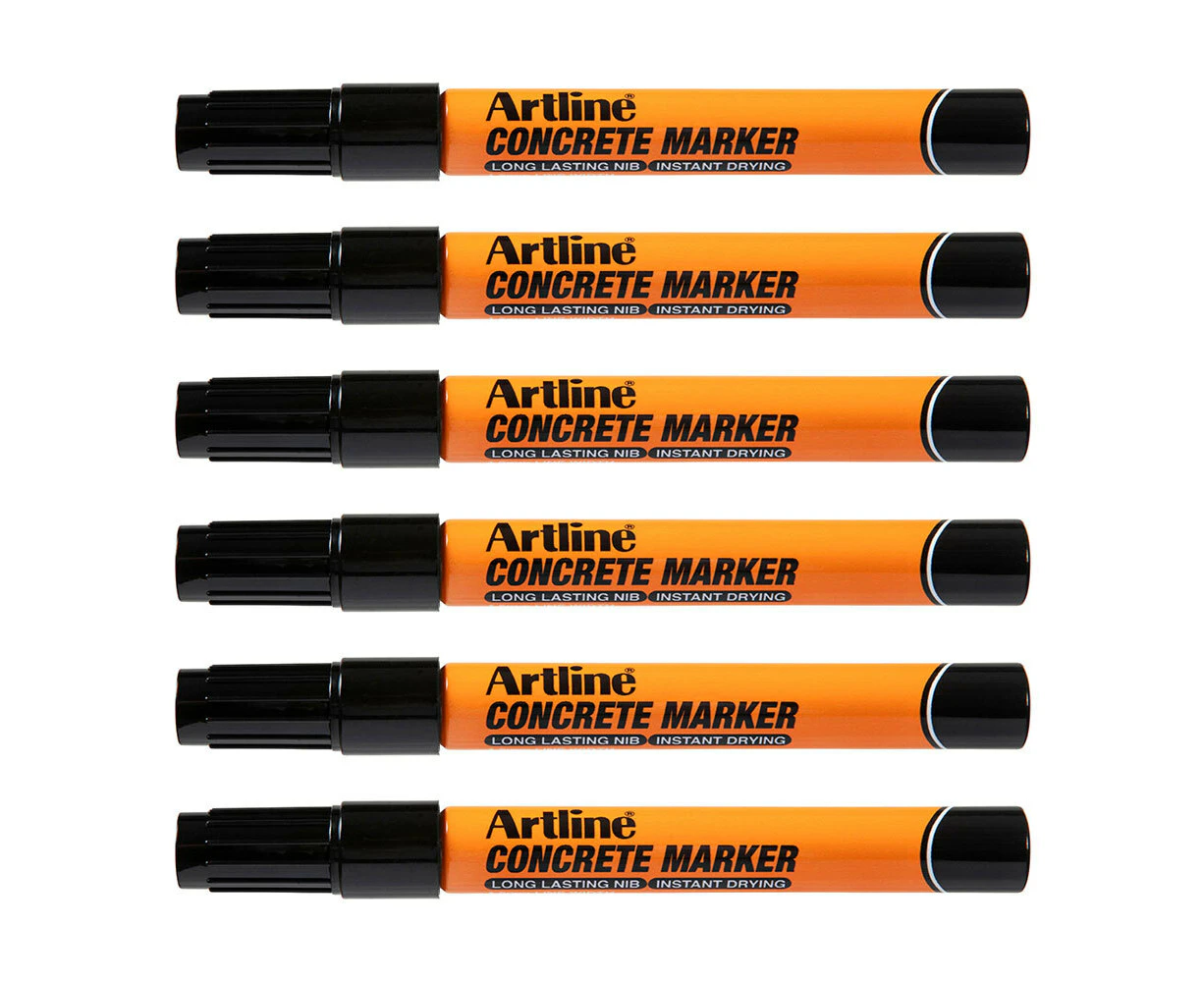 12PK Artline Concrete Permanent Marker 1.5mm Bullet Nib Instant Dry Pen Black