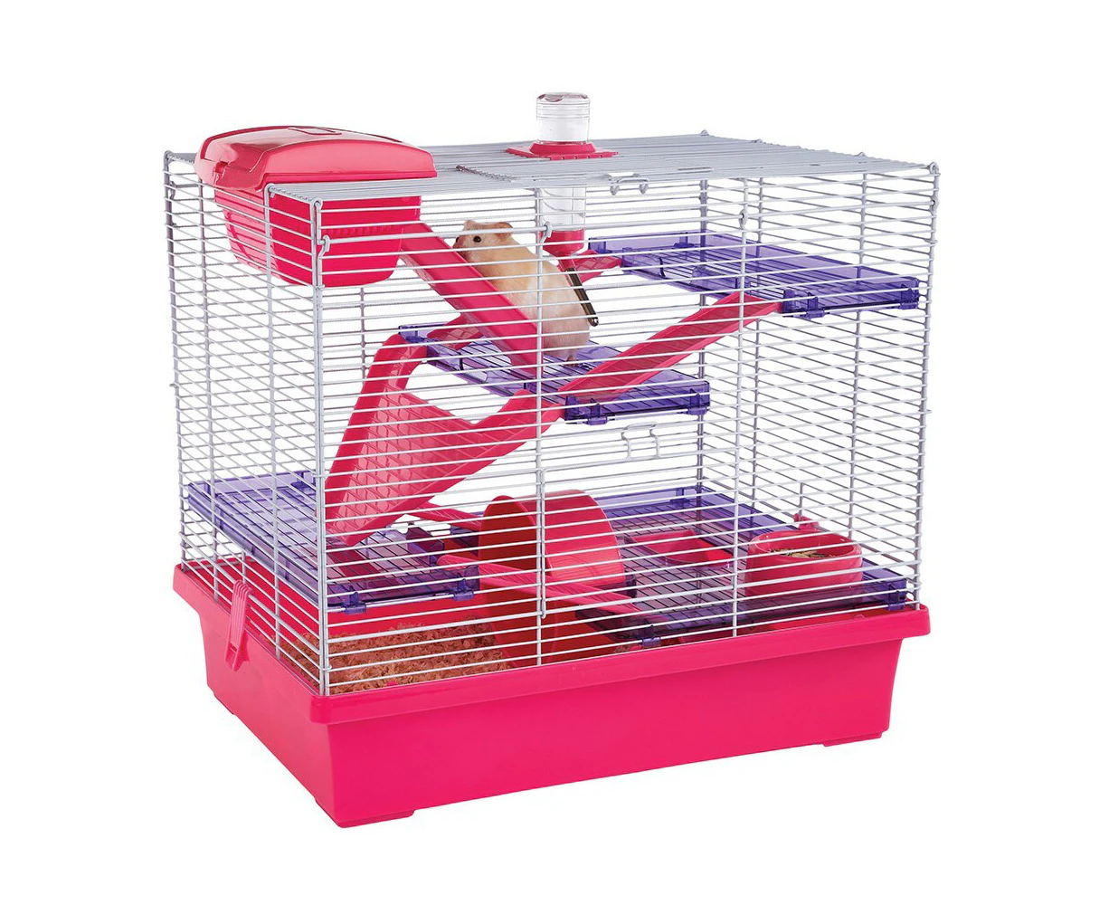 Rosewood Pico 50x45cm Small Pet Transport Travel Cage Hamster Carrier XL Pink