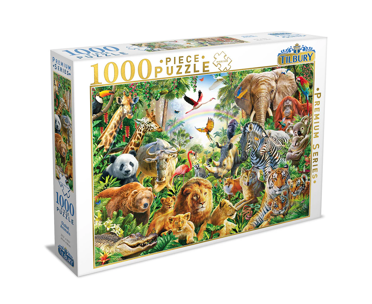 1000pc Tilbury Kids/Family/Adult Jigsaw Puzzle Global Animals Set 8y+ 69x50cm