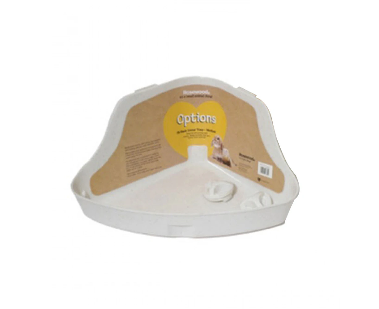 Corner High-Backed Pet Toilet Box Poop Training Rabbit Litter Tray Large White