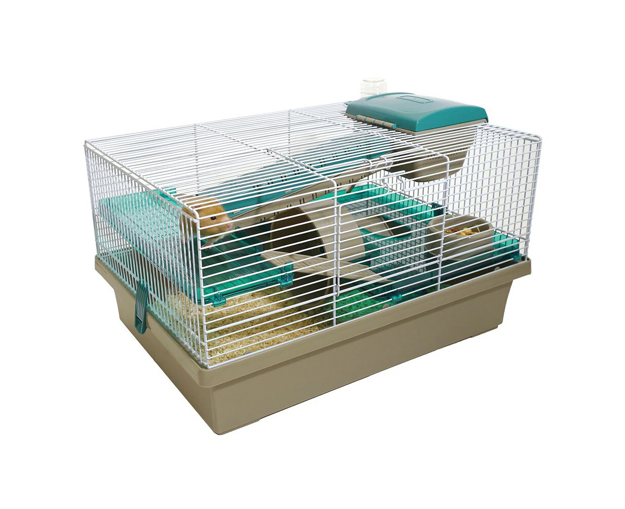 Rosewood Pico 50x28.5cm w/ Wheels & Ladders Hamster Pet Cage Translucent Teal