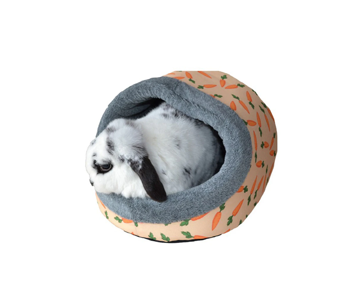 Rosewood Polyester Carrot Soft Plush Ferret/Rat/Rabbit Hooded Pet Bed Peach