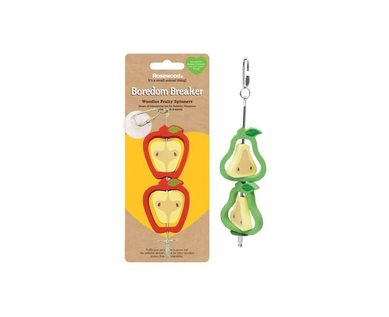 Rosewood Woodies 6cm Wooden Fruity Spinners Pet/Rabbit Hanging Activity Toy