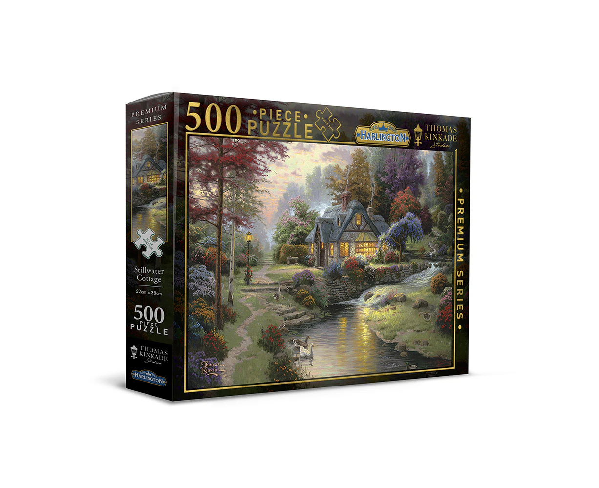 500pc Harlington Thomas Kinkade Family Puzzle Stillwater Cottage 8yrs+ 52x38cm