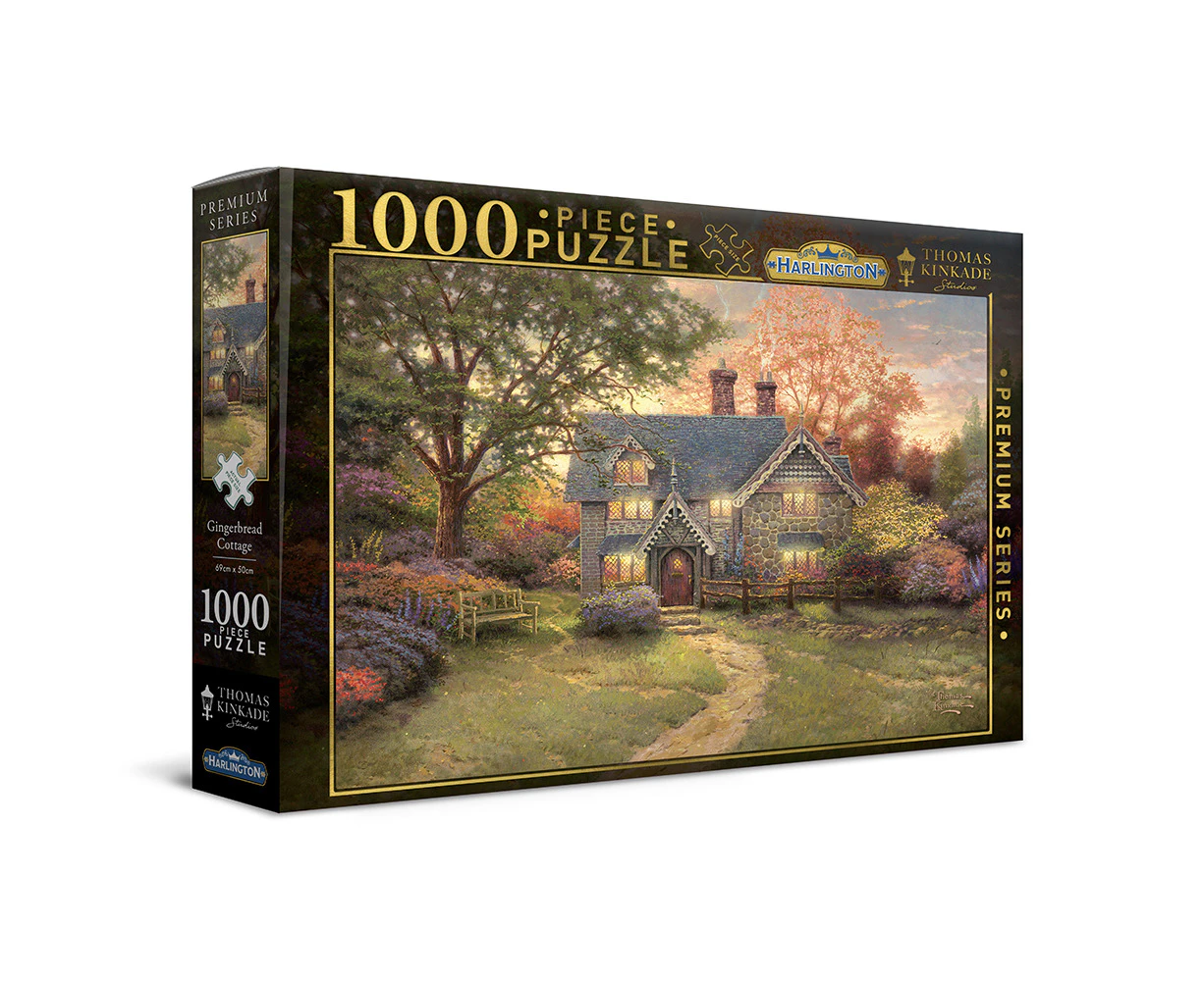 1000pc Harlington Thomas Kinkade Family Puzzle Gingerbread Cottage 8yrs+ 69x50cm