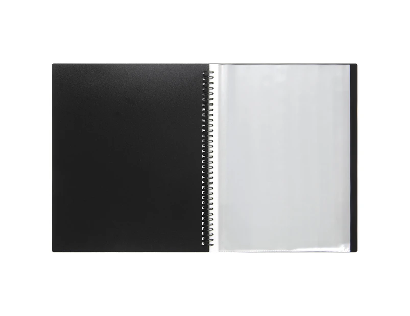 Marbig 30 Fixed Pocket A4 Document/File Twin Wire Display Book - Black