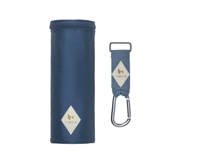 Fabelab Insulated 24cm Bottle Bag w/ Pram Strap Cold Water/Drink Holder Navy