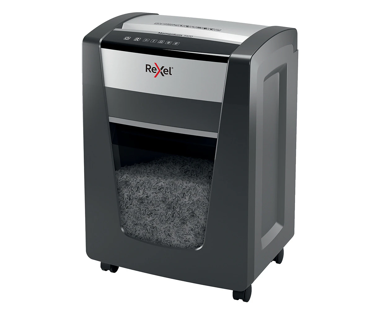 Rexel Momentum X420 Office/Home 30L Cross Cut Shredder A4 Paper 20 Sheets Cutter