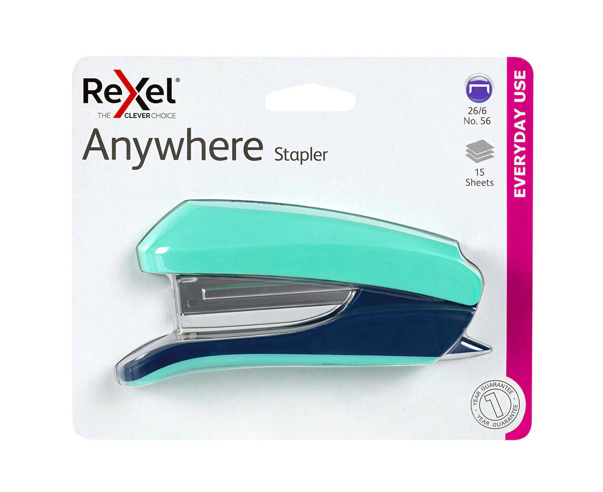 Rexel Anywhere 15 Sheets Half Strip Stapler Green Home/Office/Work Stationery