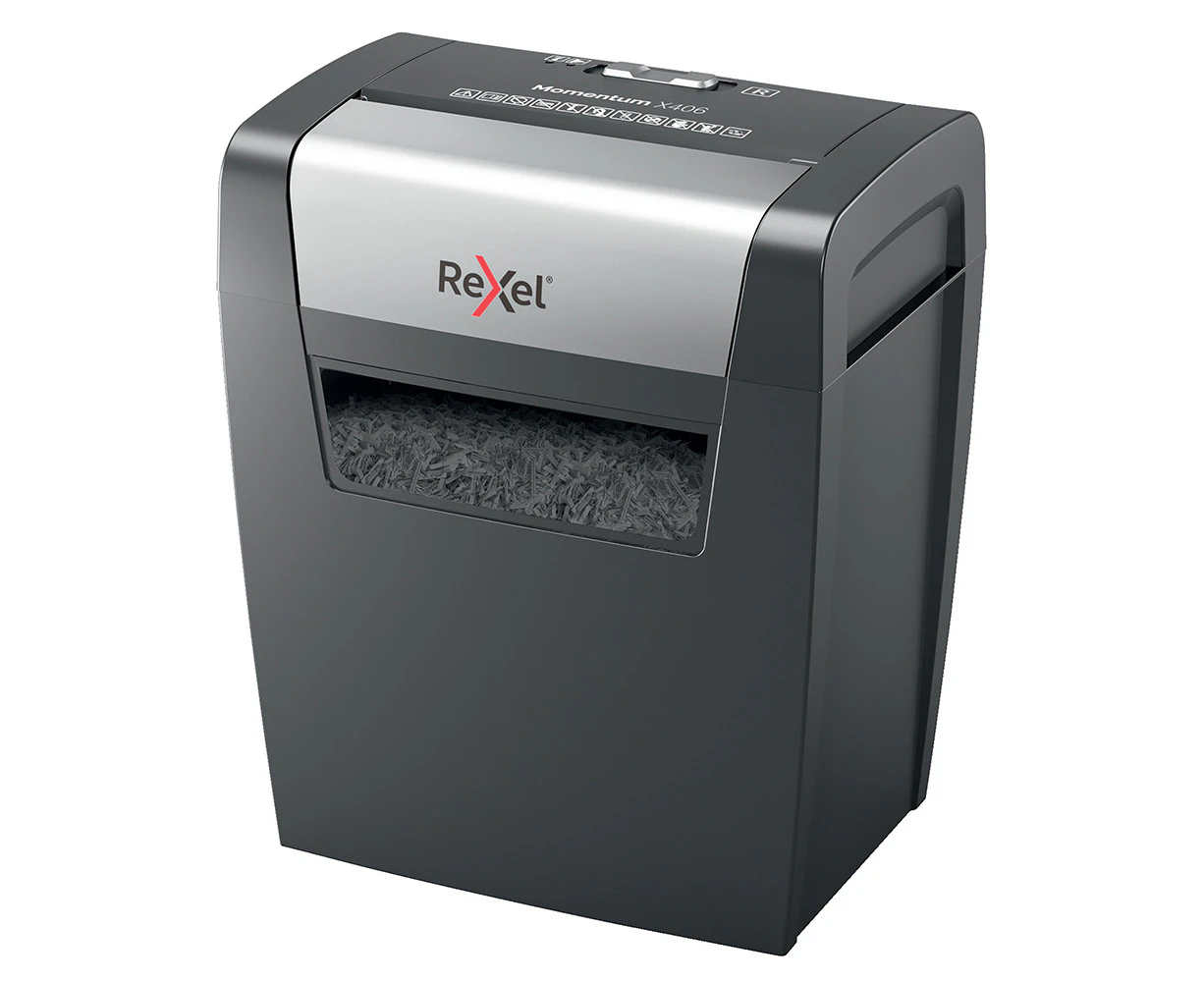 Rexel Momentum X406 Office/Home 15L Cross Cut Shredder A4 Paper 6 Sheets Cutter