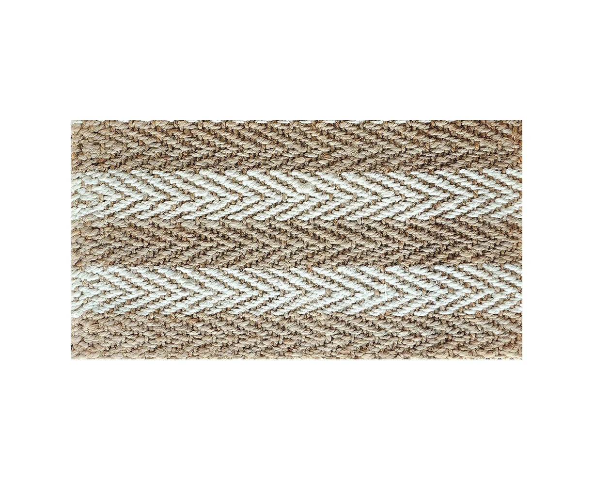 Solemate Jute 2 Tone Stripes 50x80cm Stylish Outdoor Entrance Doormat