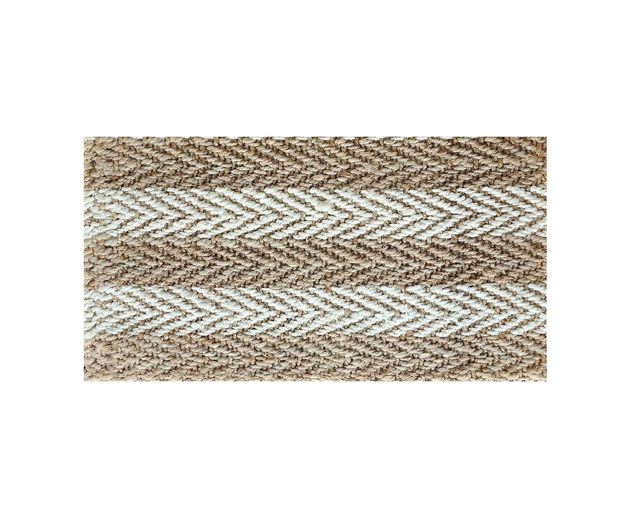 Solemate Jute 2 Tone Stripes 45x75cm Stylish Outdoor Entrance Doormat