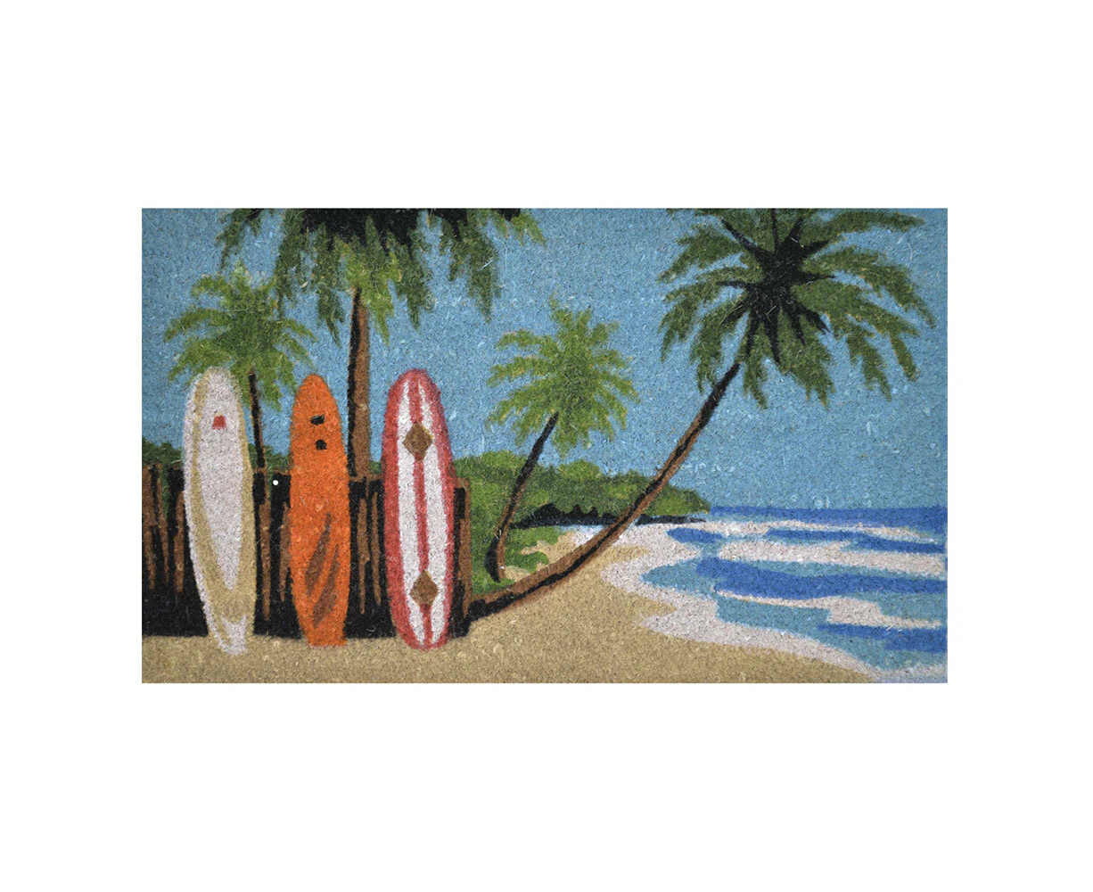 Solemate Latex Backed Coir Boards & Beach 45x75cm Slimline Outdoor Doormat