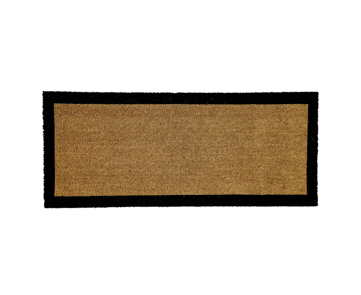 Solemate PVC Coir Black Border45x110cm Stylish Durable Outdoor Front Doormat