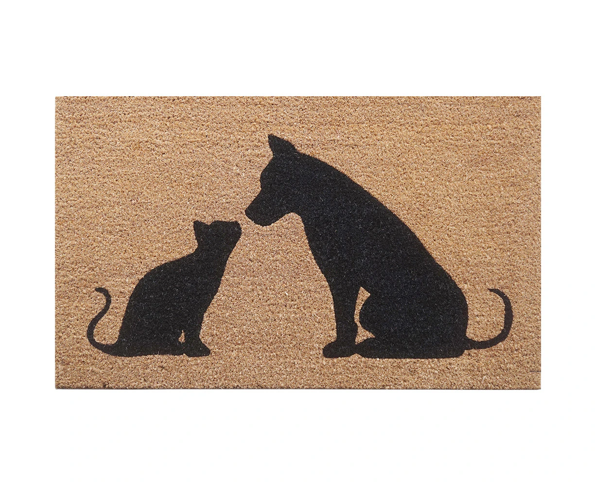 Solemate Latex Backed Coir Cat & Dog 45x75cm Slim Outdoor Stylish Doormat