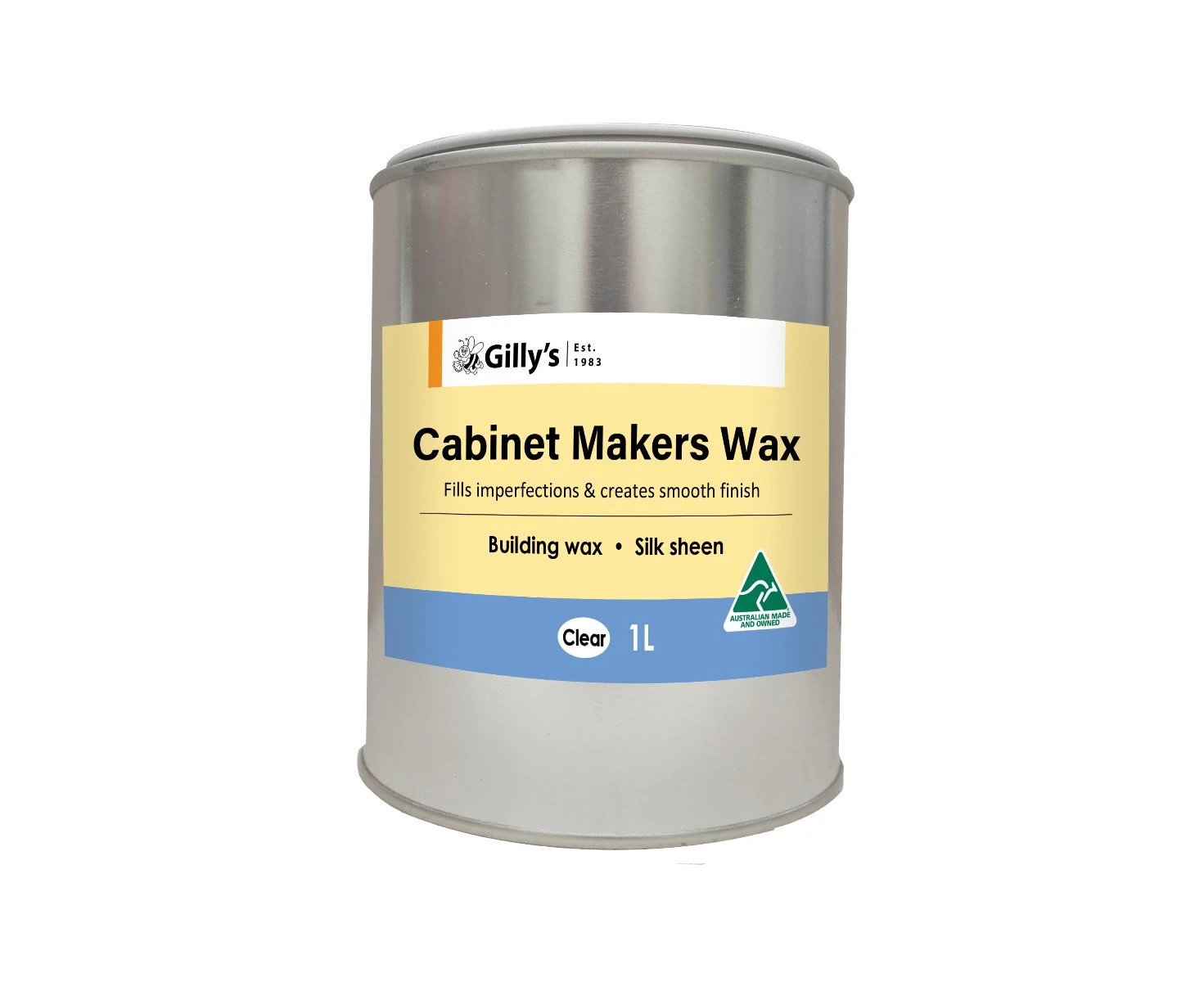 Gilly's 1L Clear Cabinet Makers Building Wax Protective Silk Sheen For Wood/Oak