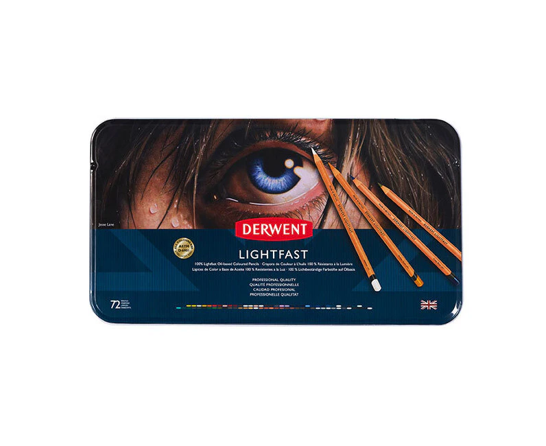 72PK Derwent Lightfast Drawing/Colouring Oil-Based Art Coloured Pencil w/ Tin