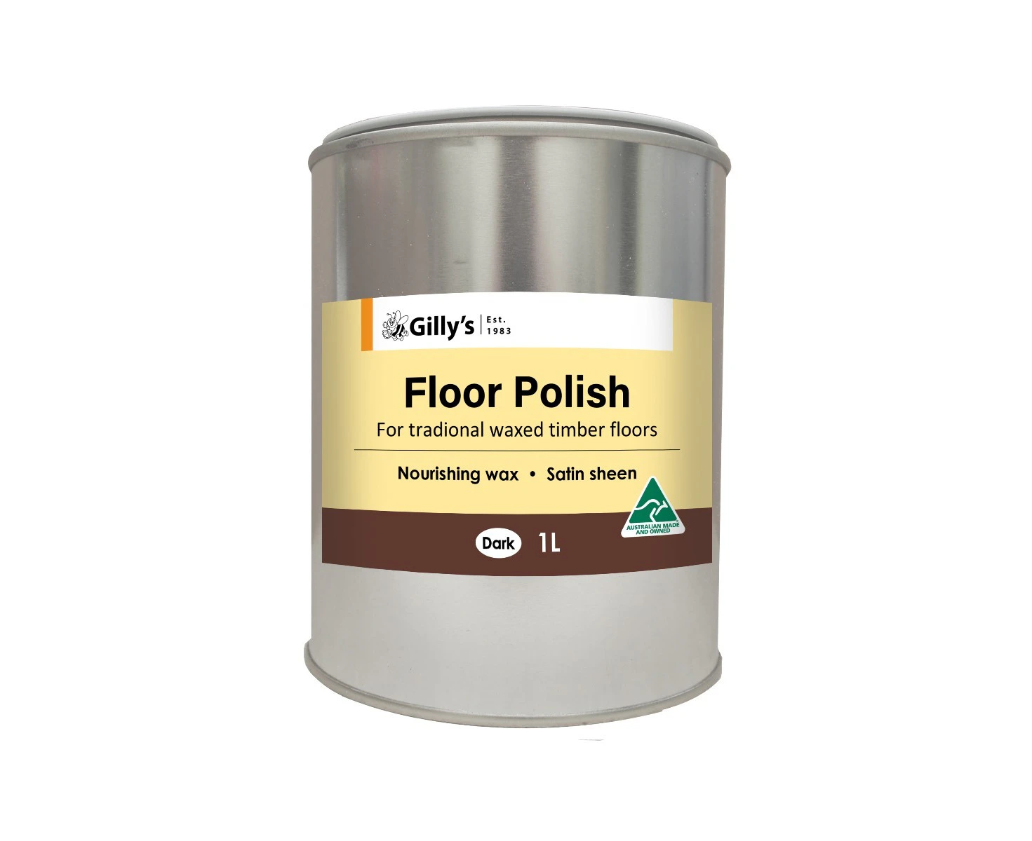 Gilly's 1L Dark Beeswax-Based Floor Polish For Waxed Dry Timber Floorboards