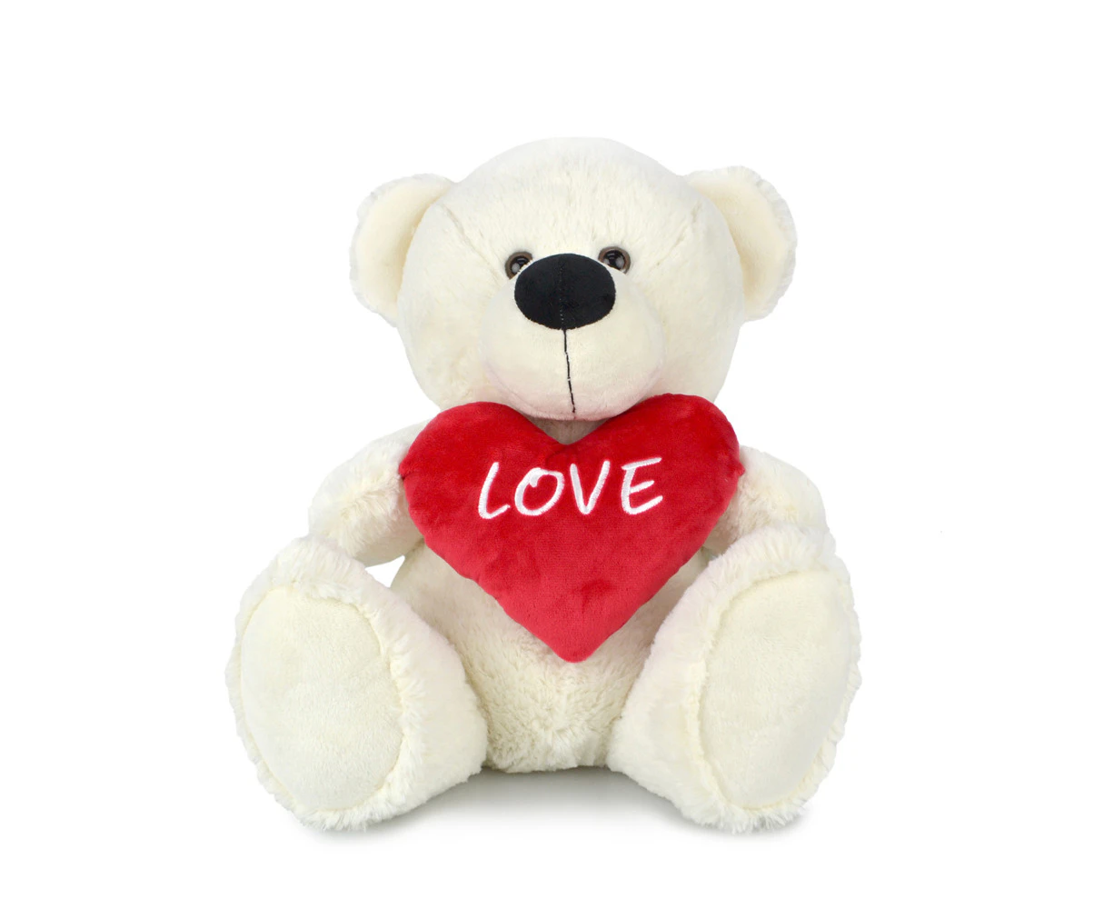 My Buddy Bear 40cm Valentines Love Teddy Cream Kids/Children Soft Stuff Toy 3y+