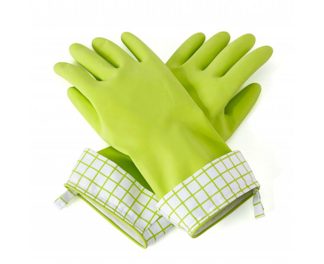 Full Circle Splash Patrol Size L Latex Rubber Gloves Cleaning/Dish Washing Green